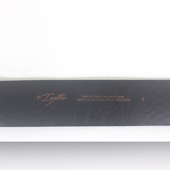 Wide Black Lizard Print Embossed Leather Corset Belt with Small Brass Buckle - Picture 7 of 7